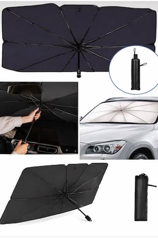 Tüm Araçlara Uygun Oto Ön Cam Araç İçi Açılabilir Güneşlik Şemsiye 140cmx79cm