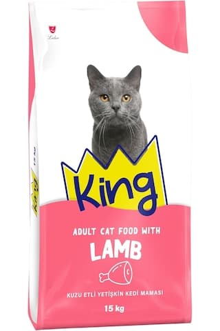 King Kuzu Etli ve Pirinçli Yetişkin Kedi Maması 15 KG