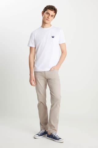 Wrangler Regular Fit Small Logo Beyaz Erkek T-shirt Mw70md3312 Beyaz
