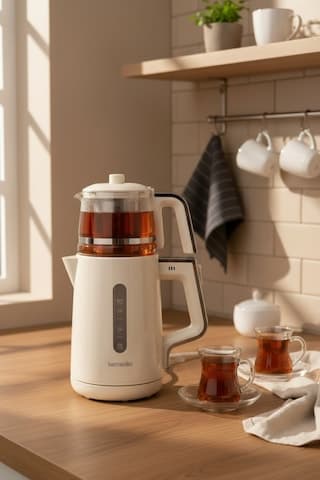 Bernardo Venedik Cam Demlikli Çay Makinesi Gri