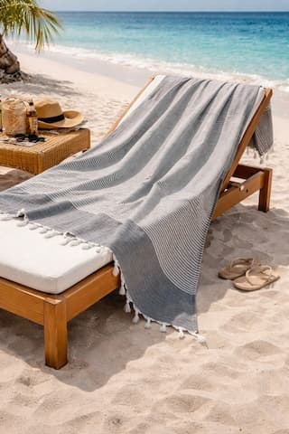 Lunga Vita Hürrem %100 Pamuk Peştemal 90x170 Büyük Ebatlı Plaj Havlusu Banyo Peştemali Koyu Gri