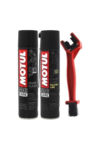 Motul C1 Chain Clean + C4 Chain Lube Factory Line 2 x 400 ML + Fırçalı Yağlama Seti