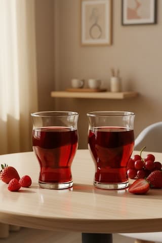 Snippy Duo - 2'li Meşrubat Ve Kokteyl Bardağı Büyük Boy Cam Bardak 500 Ml Cam