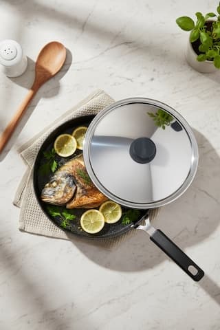 Bernardo Wave 32cm Granit Balık Tavası Siyah