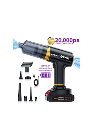 Ezere St-6609c 20000pa Güçlü Dijital Göstergeli Vakumlu Kablosuz Üflemeli Araç Süpürgesi