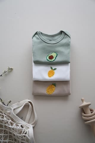 Oh La La Koala 3lü Nakışlı Çıtçıtlı Kısa Kollu Body Zıbın Model 3 Beyaz