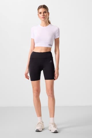 Tommylife Tommy Life Siyah Yüksek Bel Toparlayıcı Kısa Biker Kadın Tayt - 91007 SiYAH