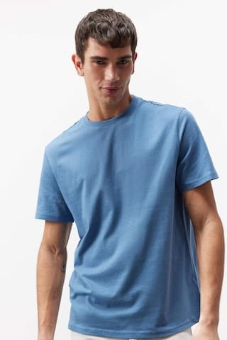 DeFacto %100 Pamuk New Regular Fit Bisiklet Yaka Basic Düz Kısa Kollu Tişört V7699AZ25SPIN195