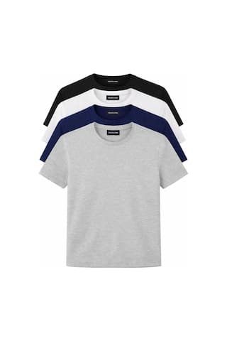 Classics Men Classics Unisex Relaxed Fit Basic Kısa Kol Tişört 4'lü Siyah-laci-beyaz-gri Karışık-çok Renkli