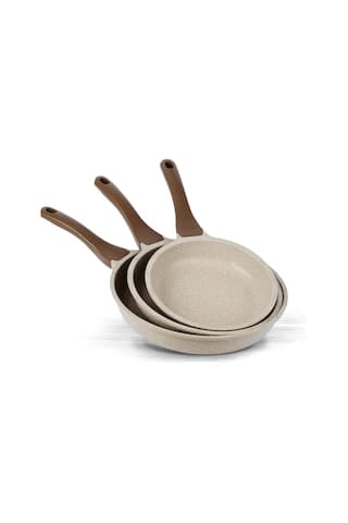 Thermoad 3’Lü Granit Döküm   Tava Seti 20-24-28 Cm Vizon