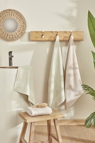 Karaca Home Sarah Anderson Alven 4 Parça Hamam Seti Yeşil-Bej