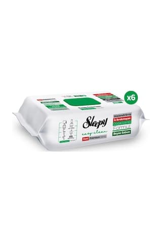 Sleepy Easy Clean Premium Beyaz Sabun Katkılı Yüzey Temizlik Havlusu Mendili 6x100 (600 Yaprak)
