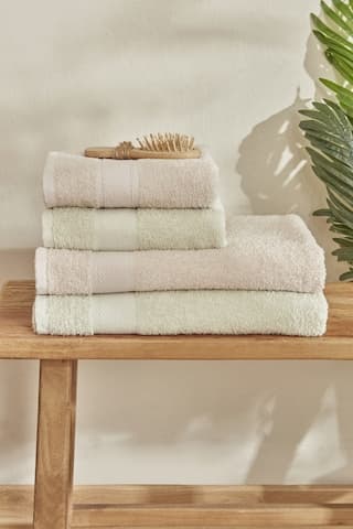 Karaca Home Sarah Anderson Alven 4 Parça Hamam Seti Yeşil-Bej