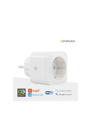 Günsan Wifi Akıllı Priz 16a Enerji Takibi, Uzaktan Kontrol, Tuya Smart Life, Sesli Komut Google Home & Alexa
