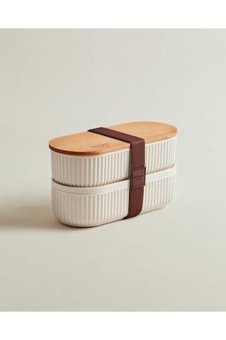 Madame Coco Magou Ahşap Kapaklı Saklama Kabı 500 ML 2'li