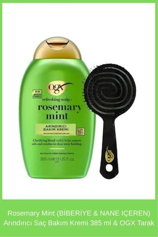 Rosemary Mint Biberiye & Nane Içeren Arındırıcı Saç Bakım Kremi 385 Ml & Ogx Tarak