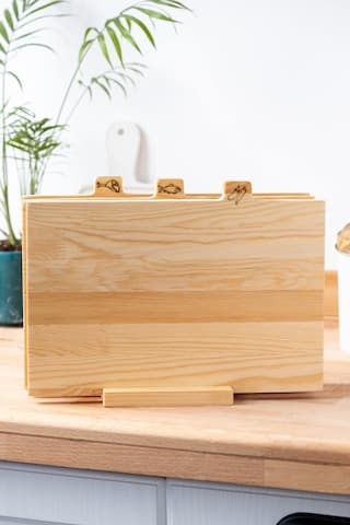 Wooddy Ahşap Standlı Kesme Tahtası Seti 3'lü