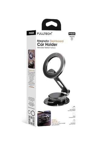 Fulltech Fhd25 Magsafe Manyetik Araç İçi Telefon Tutucu 360 Döner Dashboard & Cam Uyumlu Katlanabil Siyah