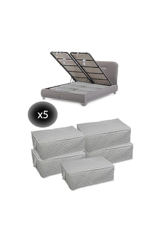 Adarya Home 5 Adet Bazaaltı Hurç 60 x 40 x 22 - Büyük Boy Baza Hurcu -  Beyaz