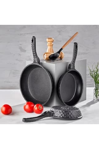 Taç Bella 3 Lü Döküm Granit Tava Seti 8066