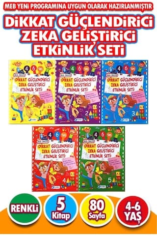 Dikkat Güçlendirici ve Zeka Geliştirici Etkinlik Seti 4 - 6 Yaş
