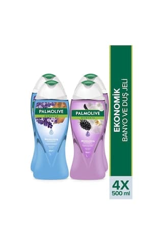 Palmolive Moments Sandal Ağacı Lavanta & Böğürtlen Orkide Nemlendirici Duş Jeli 4 x 500 ML + Seyahat Kiti