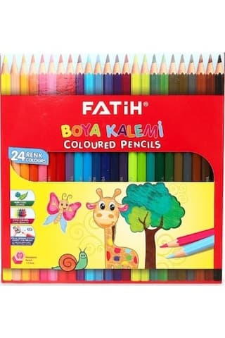 Fatih 24 Renk Tam Boy Kuru Boya Kalemi