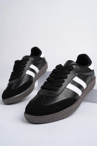 Muggo Gordon Unisex Ortopedik Günlük Bağcıklı Sneaker Spor Ayakkabı - Siyah