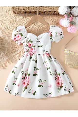 Camaguey Renkli Kız Çocuk Elbisesi - Kız Çocuk Yazlık Çiçekli Elbise - Mezuniyet Elbisesi A.Yeşil