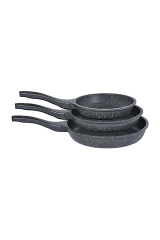 Thermoad Granit Döküm Tava Seti 3'lü 20-24-28 CM Gri