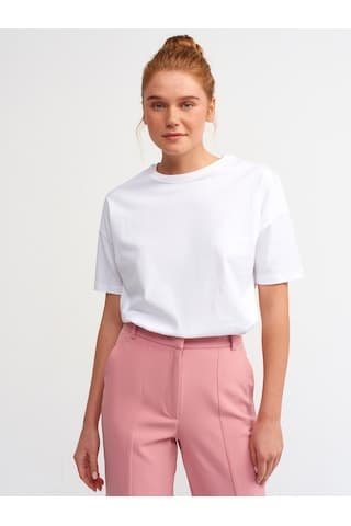 Dilvin 3683 Basic T-Shirt Beyaz