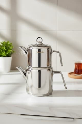 Bernardo Vellora Çelik Orta Boy Çaydanlık Takımı Inox