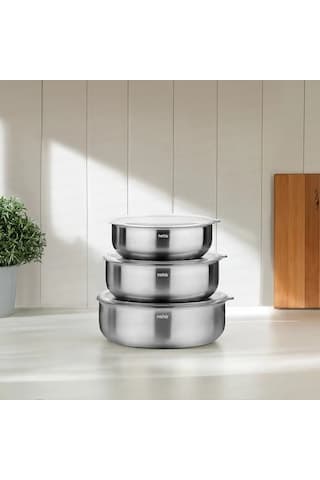 Nehir Silver Çelik 6 Parça Saklama Kabı