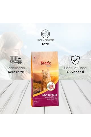 Bonnie Kuzu Etli Yetişkin Kedi Maması 10 KG