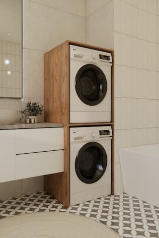 Odaco Premium Çkmd-02 %100 Mdf Çamaşır Ve Kurutma Makinası Dolabı Safir Meşe