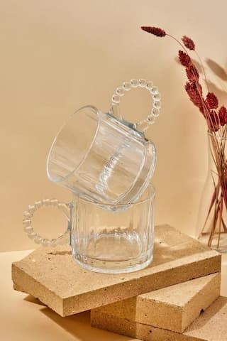 Kapris Boncuk Kulplu Cam Kupa 2'li 250 ML