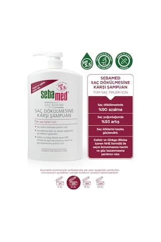 Sebamed Saç Dökülmesine Karşı Etkili Kafein ve Ginkgo Biloba İçerikli Şampuan 1 L