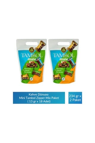 Kahve Dünyası Mini Tambol Zipper Mix Paket 13 Gr X 18 Adet X 2 Paket