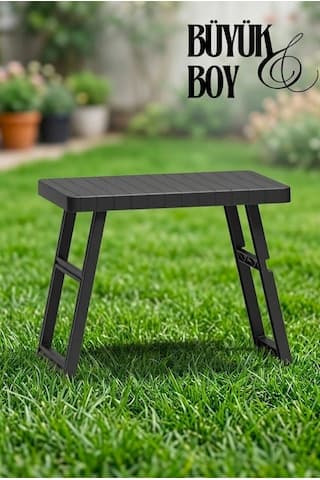 Kapris Çok Amaçlı Katlanır Piknik Sehpası Masası Büyük Boy 49 x 74 CM 199 Siyah
