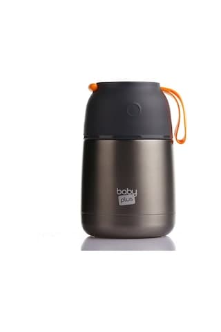 Baby Plus Vakumlu Çift Taraflı Mama Termosu 450 ML Gri
