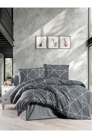 Mulberry Pandora Lastiksiz Çarşaflı Nevresim Takımı Çift Kişilik 200x220 Siyah