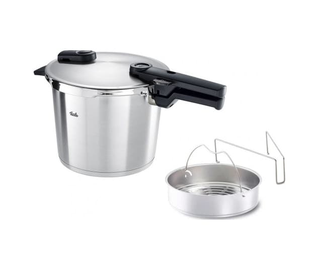 Fissler Vitaquick Premium 6 Litre Düdüklü Tencere + Buharda Pişi FISSLER.026 Çelik