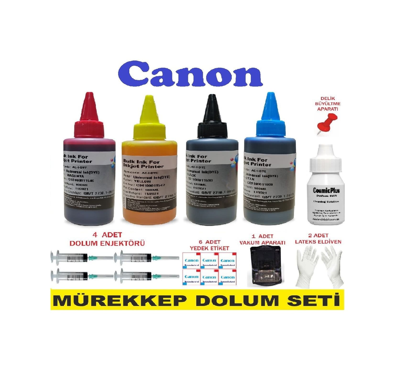 Canon Pixma Mg2550S Kartuş Dolum Mürekkep Seti 4X100 ML