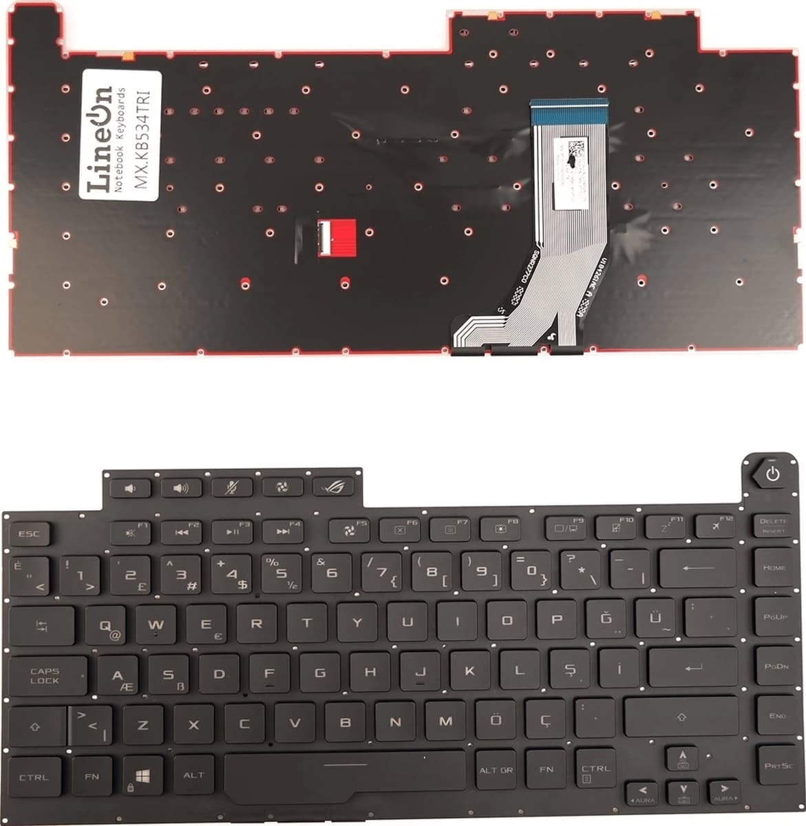 Asus Rog Strix G512lw G G531gu G531gt Notebook Klavye Işıklı