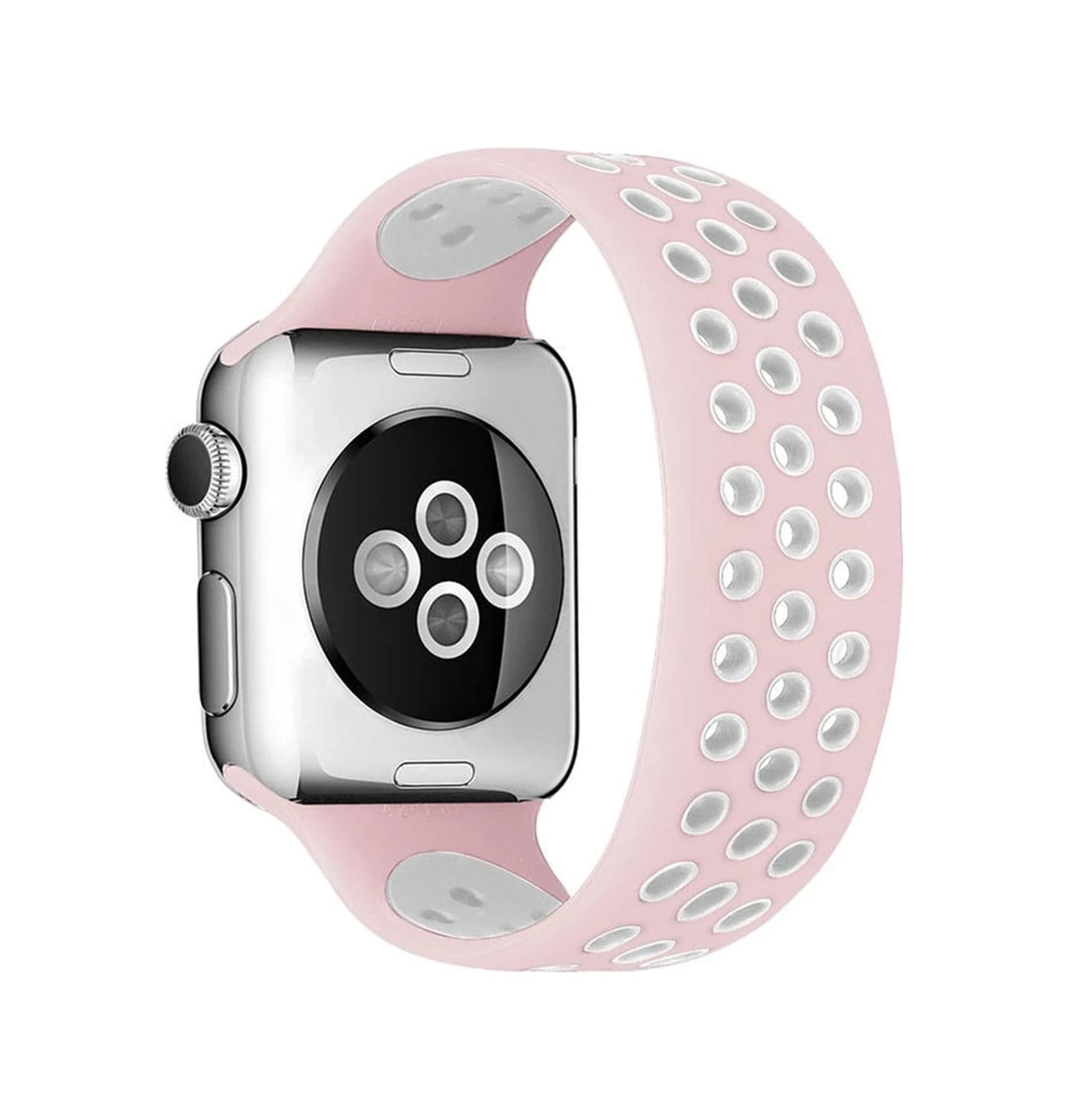 Znv Zenvia Mey İthalat Watch 38mm Ayarlı Delikli Silikon Kordon - Pembe-beyaz Znv2025 Cmn