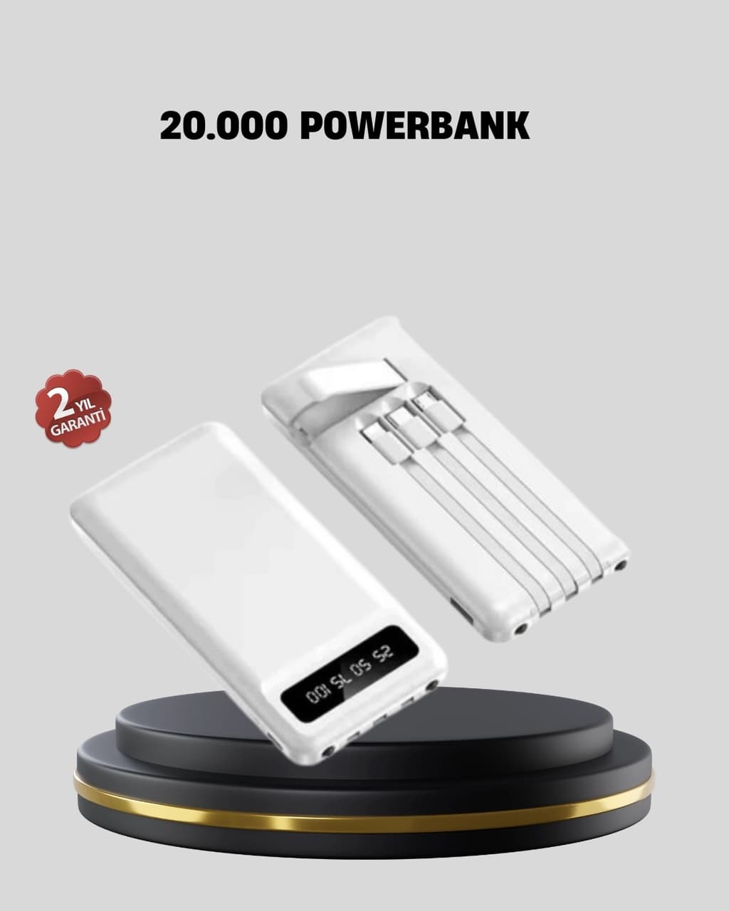 Mey İthalat 20.000 Mah 4 Çıkışlı Led Göstergeli Hızlı Şarj Powerbank Çok Renkli