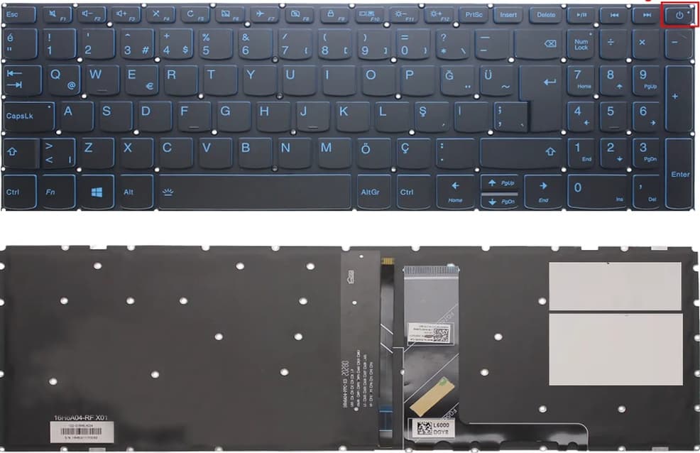 Lenovo İdeapad 81tr Klavye Tr Mavi Tuş Işıklı