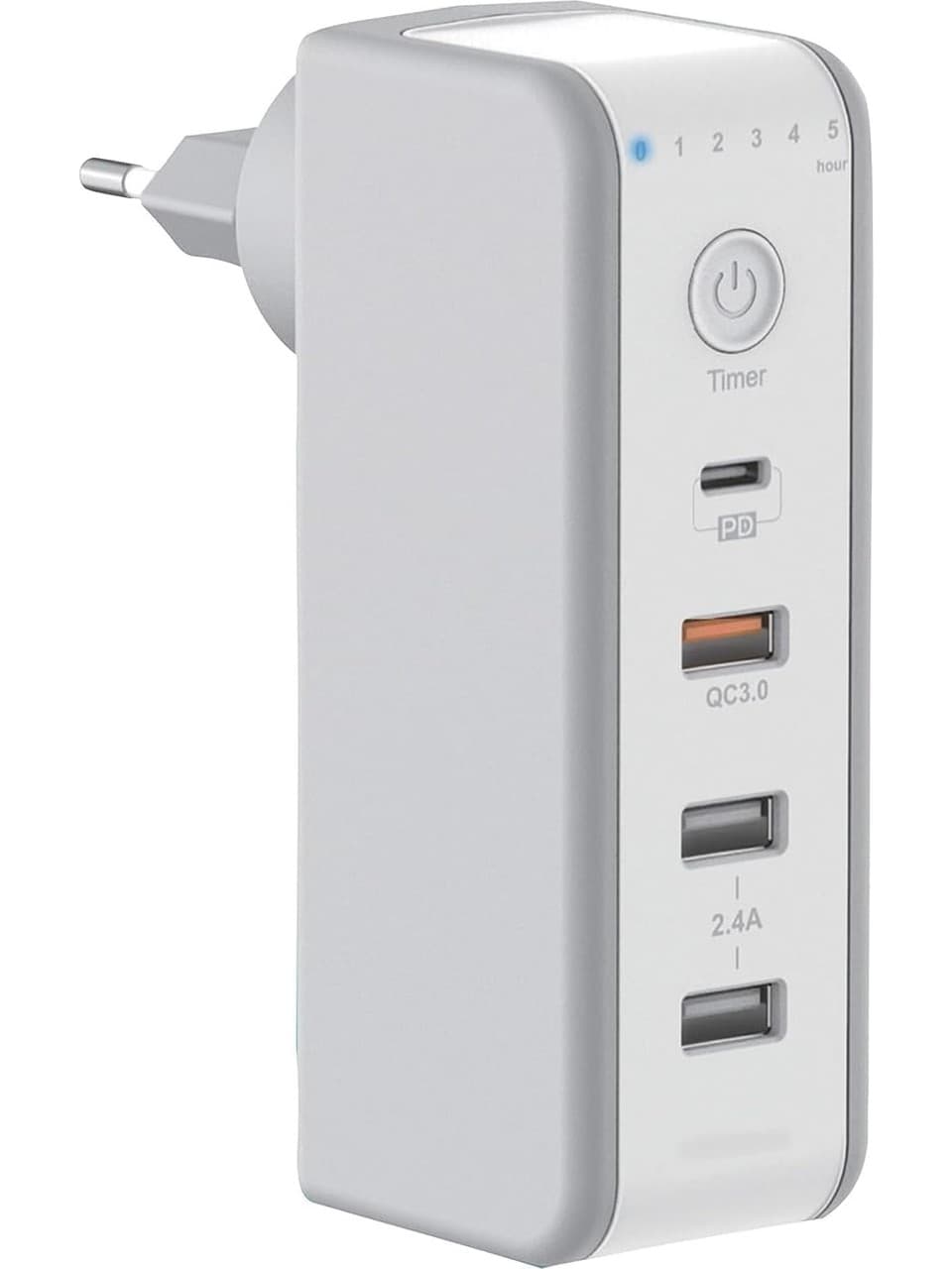 30w Pd + Qc3.0 Zaman Ayarlı Usb Çıkışlı Priz 180 Döndürülebilir Fişli -