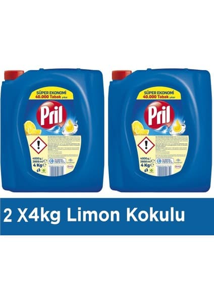 Pril Bulaşık Deterjanı Limon Kokulu 2 x 4