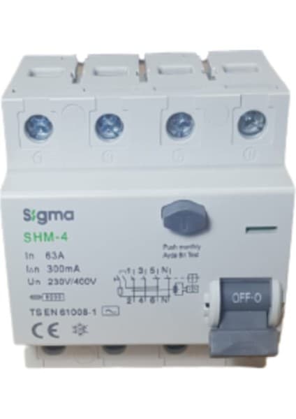 Sigma 4X63A 300MA Kaçak Akım Rölesi